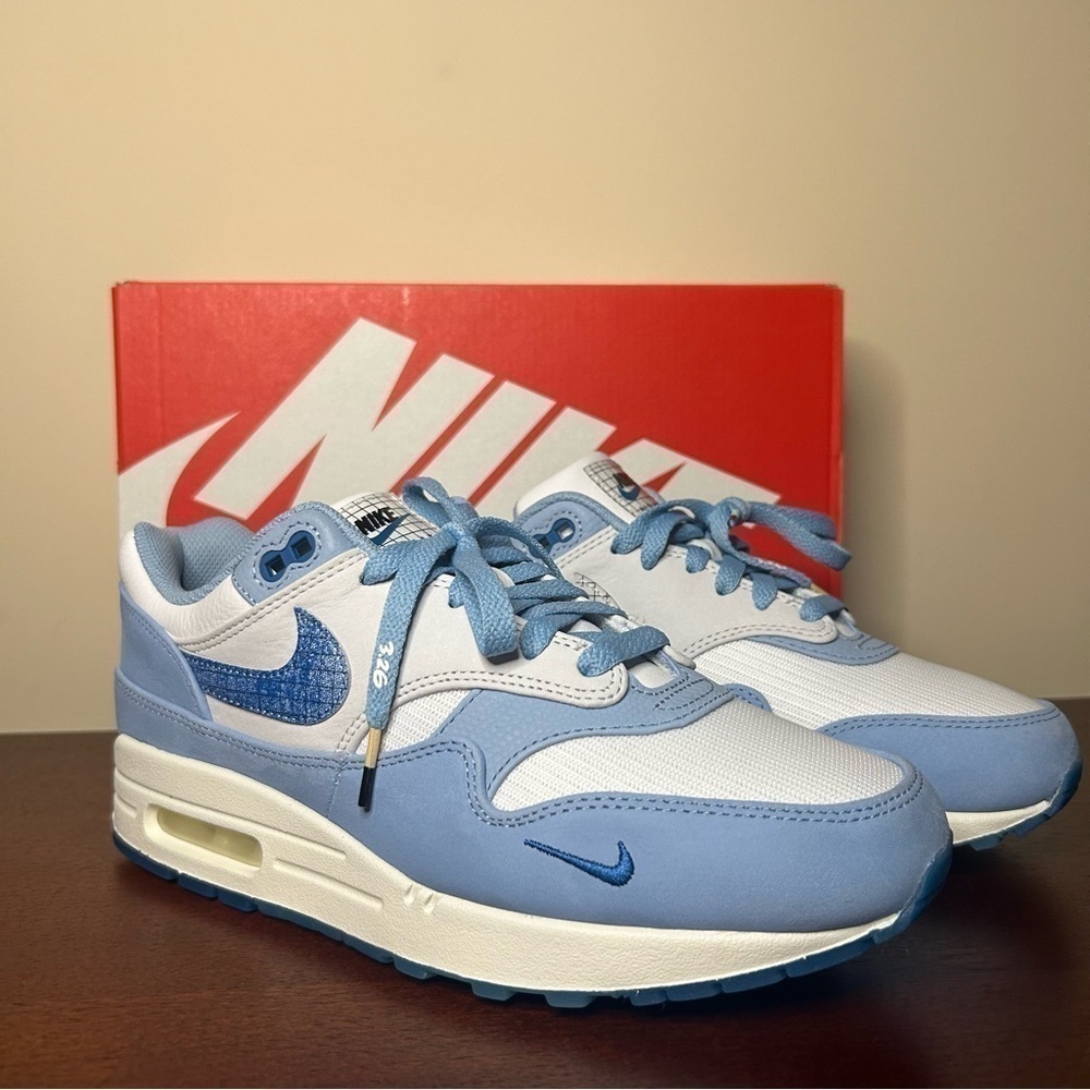 Nike | Air Max 1 Premium Blueprint, Size 9.5, Air Max Day Light Blue - Picture 3 of 13